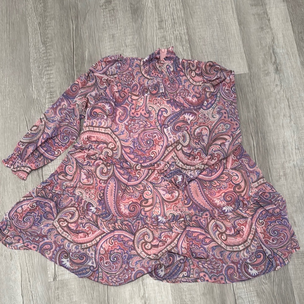 Pink and Purple Paisley Dress